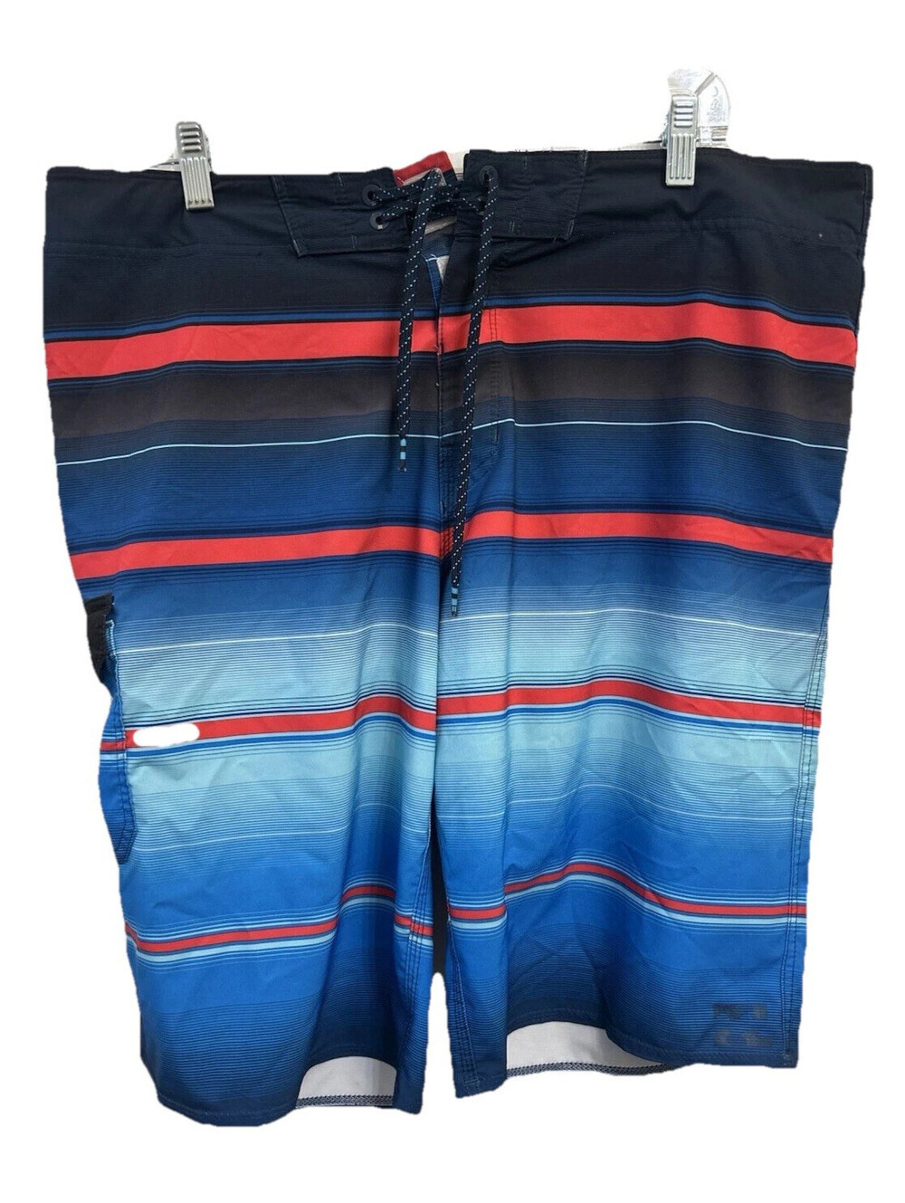 Billabong Swim Trunks Men's Size Large Red Blue Striped Surf Board Shorts A4P6